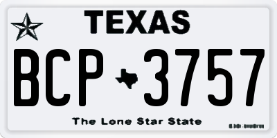 TX license plate BCP3757