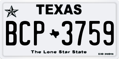 TX license plate BCP3759