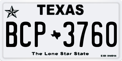 TX license plate BCP3760