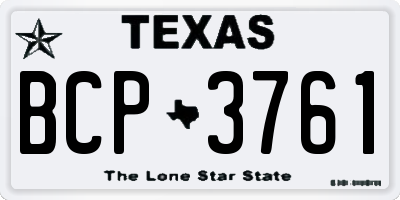 TX license plate BCP3761