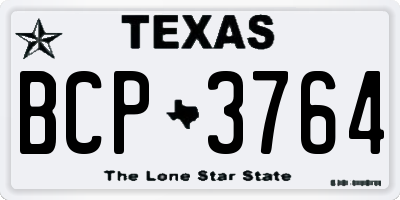 TX license plate BCP3764