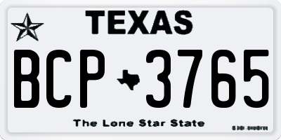 TX license plate BCP3765