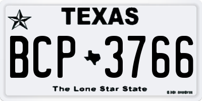 TX license plate BCP3766