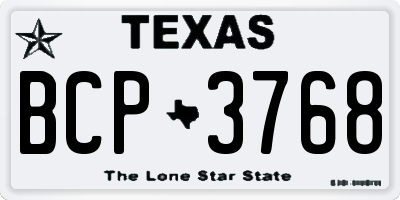 TX license plate BCP3768