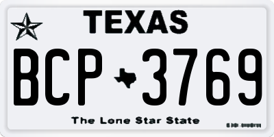 TX license plate BCP3769