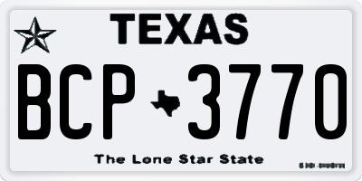 TX license plate BCP3770