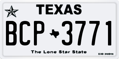 TX license plate BCP3771