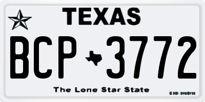 TX license plate BCP3772