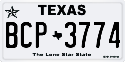 TX license plate BCP3774