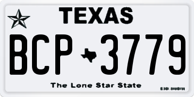 TX license plate BCP3779