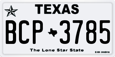 TX license plate BCP3785