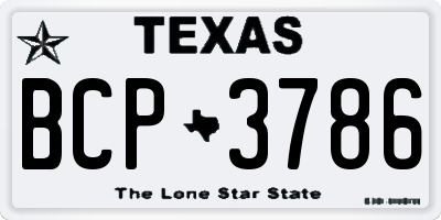 TX license plate BCP3786