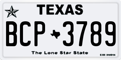 TX license plate BCP3789