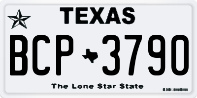 TX license plate BCP3790