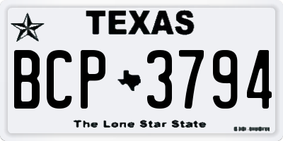 TX license plate BCP3794