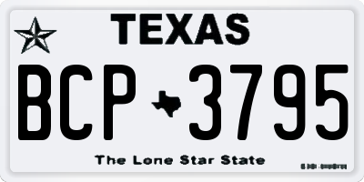 TX license plate BCP3795
