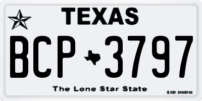 TX license plate BCP3797