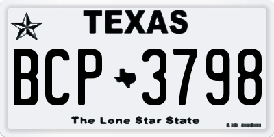 TX license plate BCP3798