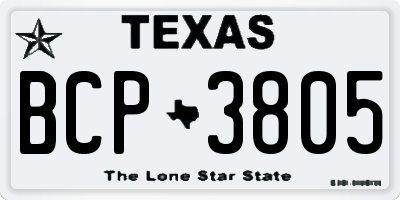 TX license plate BCP3805