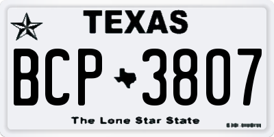 TX license plate BCP3807