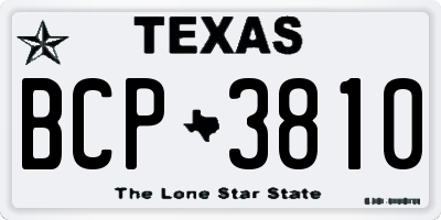 TX license plate BCP3810