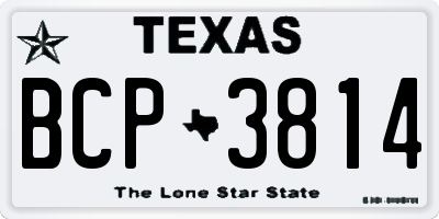TX license plate BCP3814