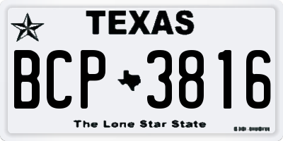 TX license plate BCP3816