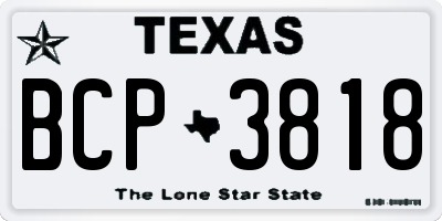 TX license plate BCP3818