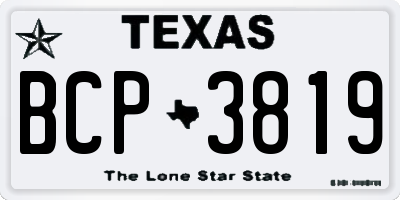 TX license plate BCP3819