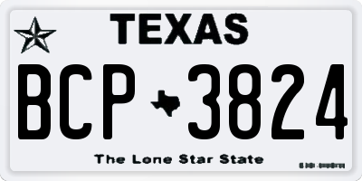 TX license plate BCP3824