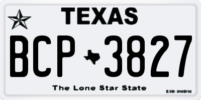 TX license plate BCP3827