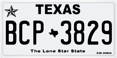 TX license plate BCP3829