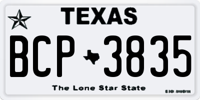 TX license plate BCP3835