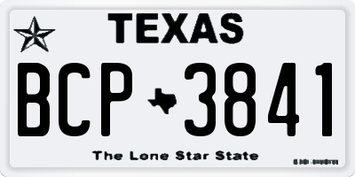 TX license plate BCP3841