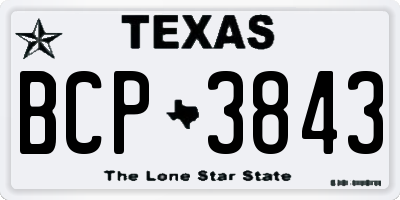 TX license plate BCP3843