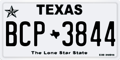TX license plate BCP3844