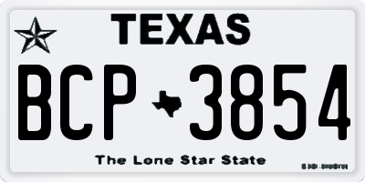 TX license plate BCP3854