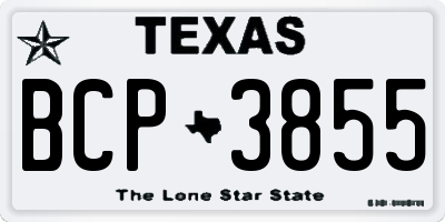 TX license plate BCP3855