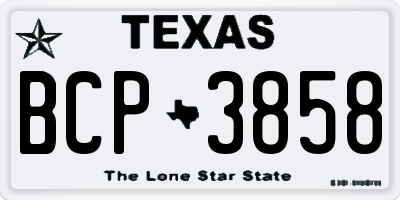 TX license plate BCP3858