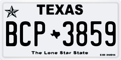 TX license plate BCP3859