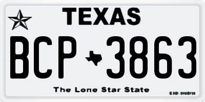 TX license plate BCP3863