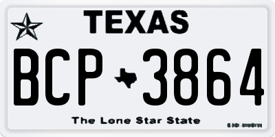 TX license plate BCP3864