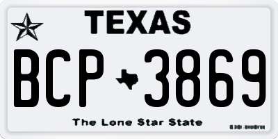 TX license plate BCP3869