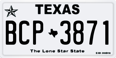 TX license plate BCP3871