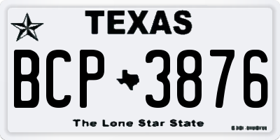 TX license plate BCP3876