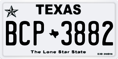 TX license plate BCP3882