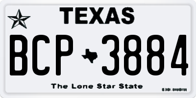 TX license plate BCP3884