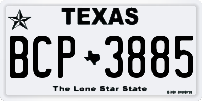 TX license plate BCP3885