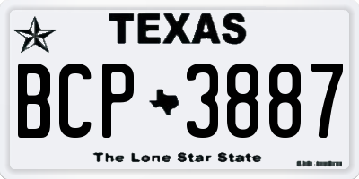 TX license plate BCP3887