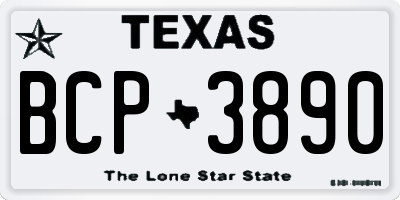 TX license plate BCP3890